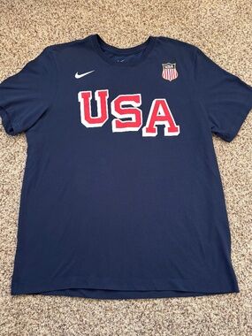USA Hockey Nike Dri-FIT Navy Blue T-Shirt Men's XL